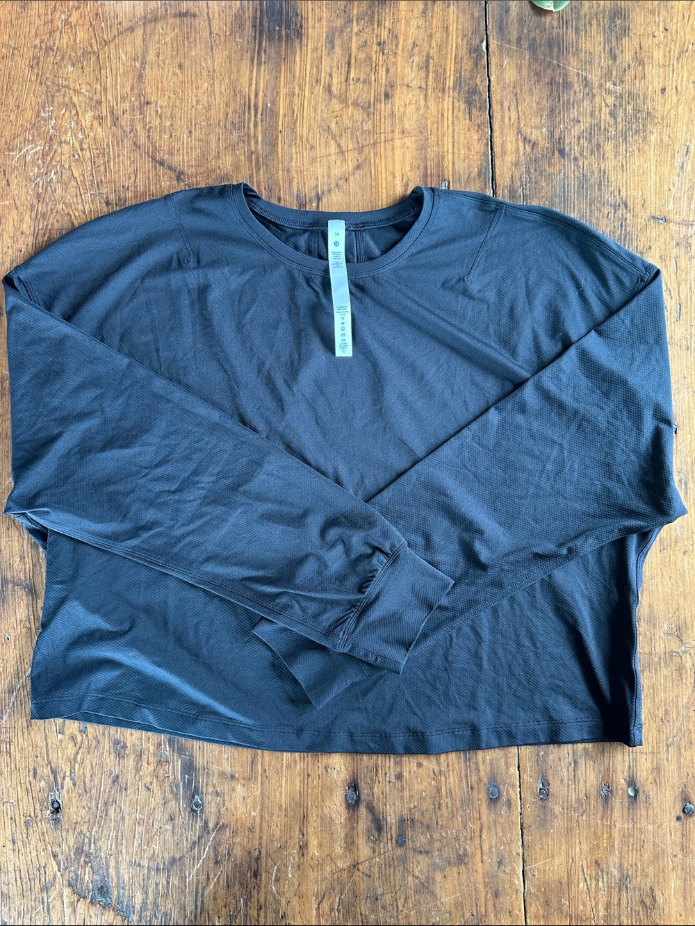 lululemon athletica Black Performance Crewneck Top